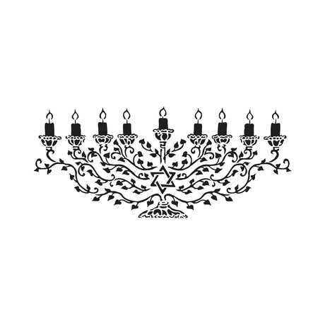Håndværkerens værksted • rustik kantstencil 41,91x15,2cm menorah