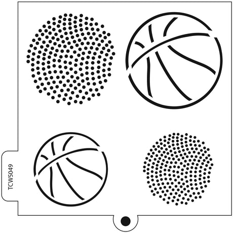 Håndværkerens værksted • cookie stencil basketball overflade 13,97x13,97cm