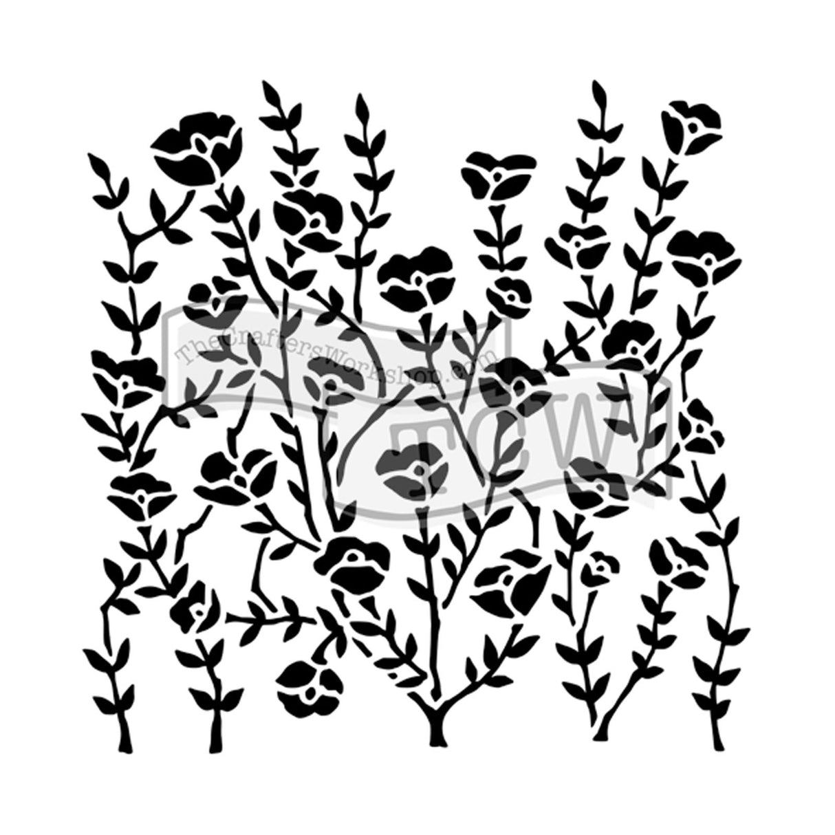 Håndværkerens værksted • skabelon 30x30cm vilde blomster
