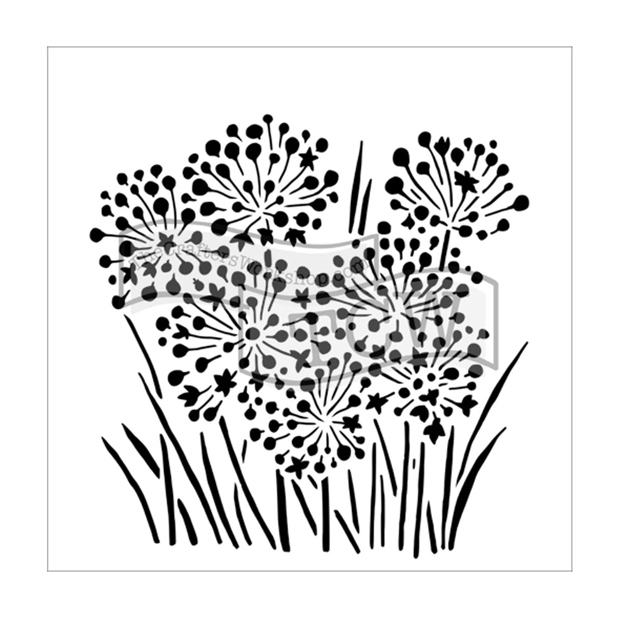 Håndværkerens værksted • skabelon 30x30cm løgblomster