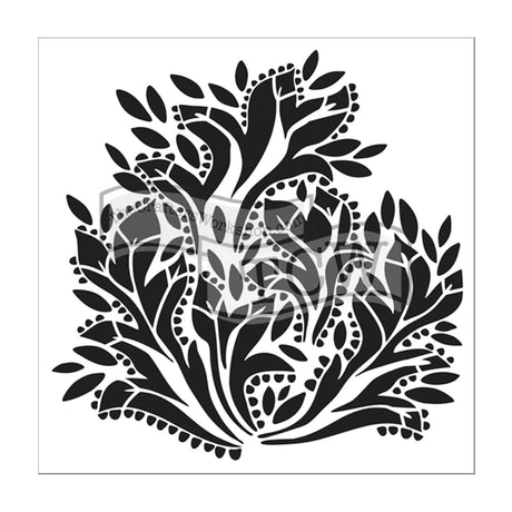 Håndværkerens værksted • skabelon 30x30cm dramatisk blomster