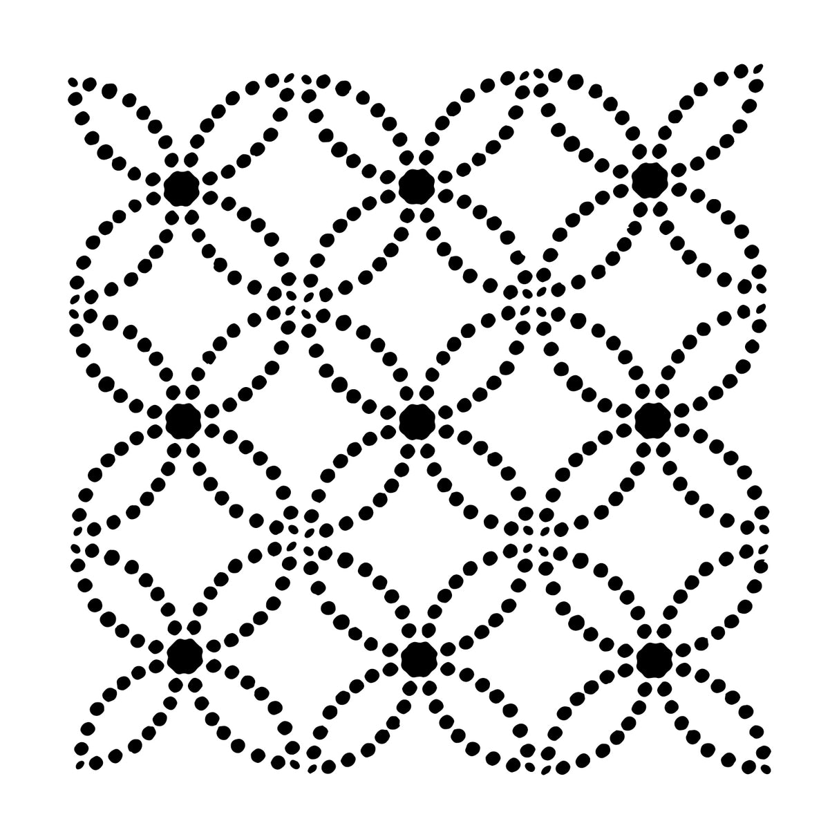 Håndværkerens værksted • skabelon 30x30cm prikkede ringe