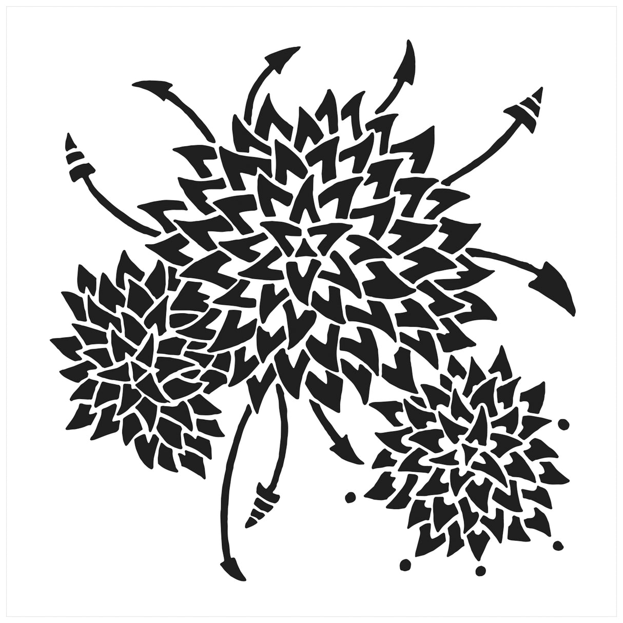 Håndværkerens værksted • skabelon dahlia trio 15,2x15,2cm