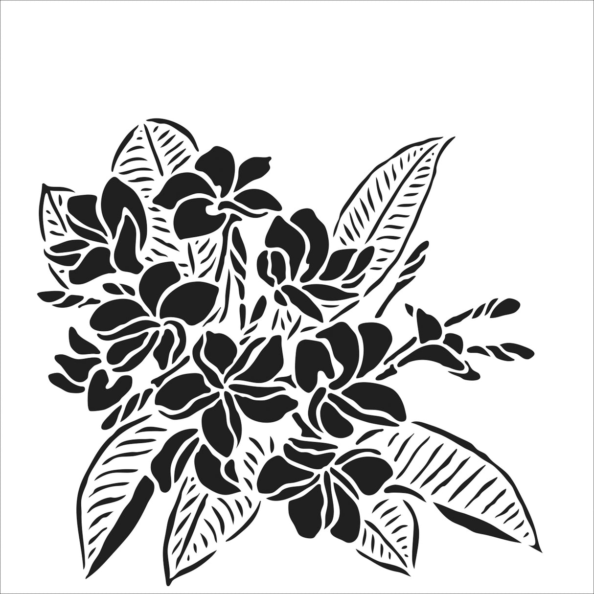 Håndværkerens værksted • plumeria skabelon 30,5x30,5cm