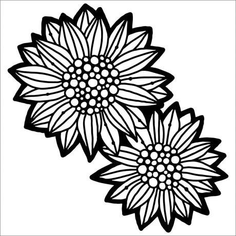Håndværkerens værksted • stencil vilde solsikker 30,5x30,5cm