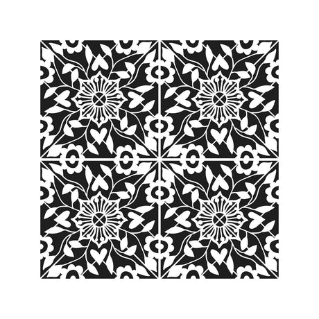 Håndværkerens værksted • stencil florish flise 30,5x30,5cm