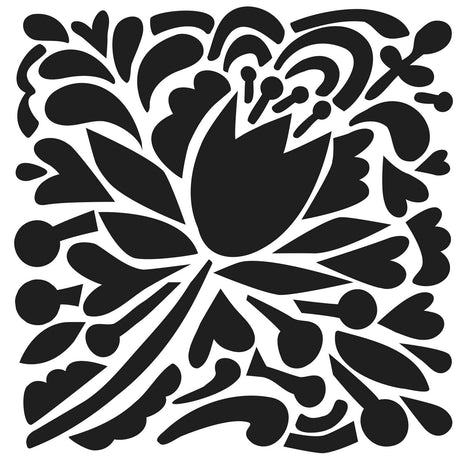 Håndværkerens værksted • stencil tulipanfest 30,5x30,5cm