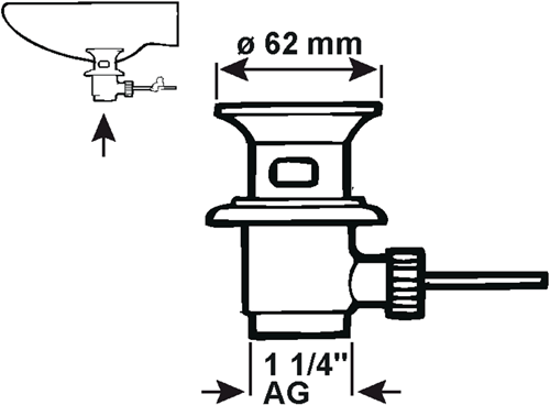 Cornat aftapningsprop håndvask + stang 1 1 4 lm - tec317405
