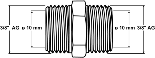 Cornat klemmekobling lm lige 3 8mx10mm - tec5814041