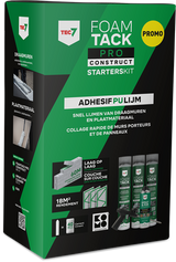Tec7 foamtack pro construct startsæt (3x 880 ml, rengøringsmiddel og pistol) - 670995000