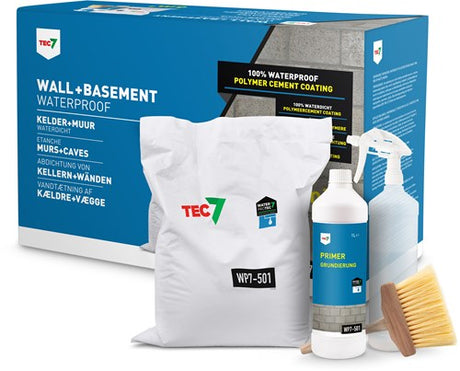 Tec7 wp7-501 kælder + væg vandtæt sæt 10kg + 1l - 602090000