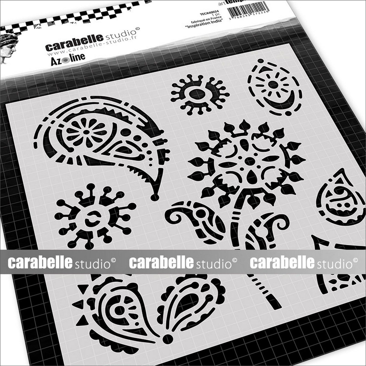 Carabelle studio • stencil firkantet 15,2cm inspiration india