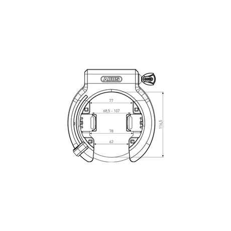 Abus Frame RingSlot 6950m R Xplus. Sikkerhedsniveau 9. med stort åbning af hjul