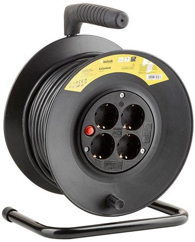 Enzo technik kabelrulle h05 3x1,5qmm 25m sort - 1167272