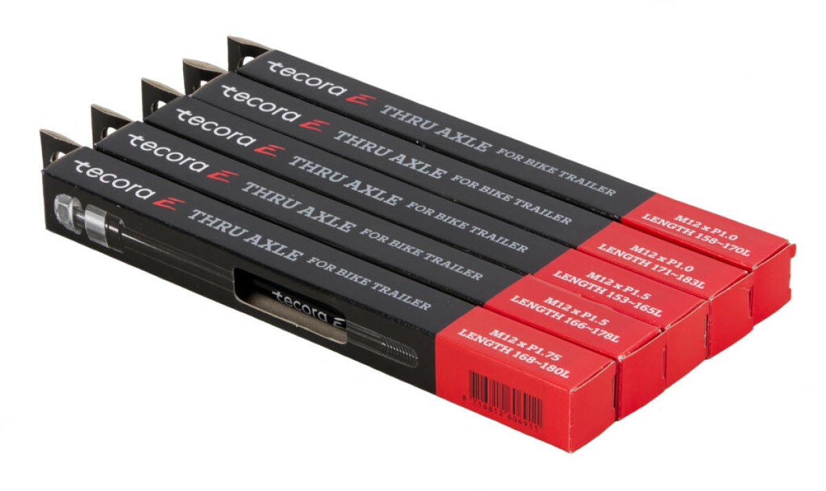 Tecora e thru axle trailer m12 p1.5 166-178mm aluminium sort