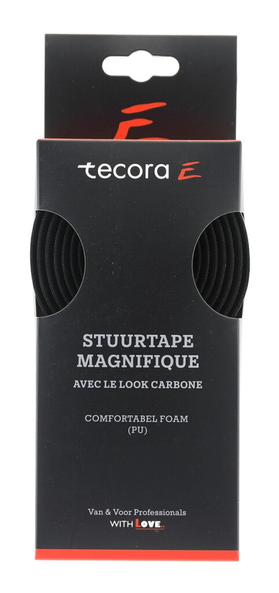 Buzaglo tecora e styrtape magnifique carbon-look, ø2,5x30 mm, 2m, sort