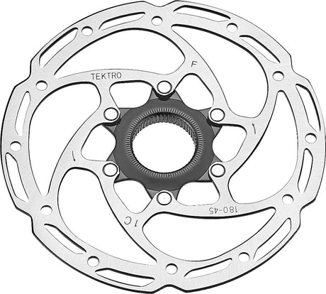 Tektro skivebremse rotor tr180-45 ø180x2,3mm, centerlock, sølv