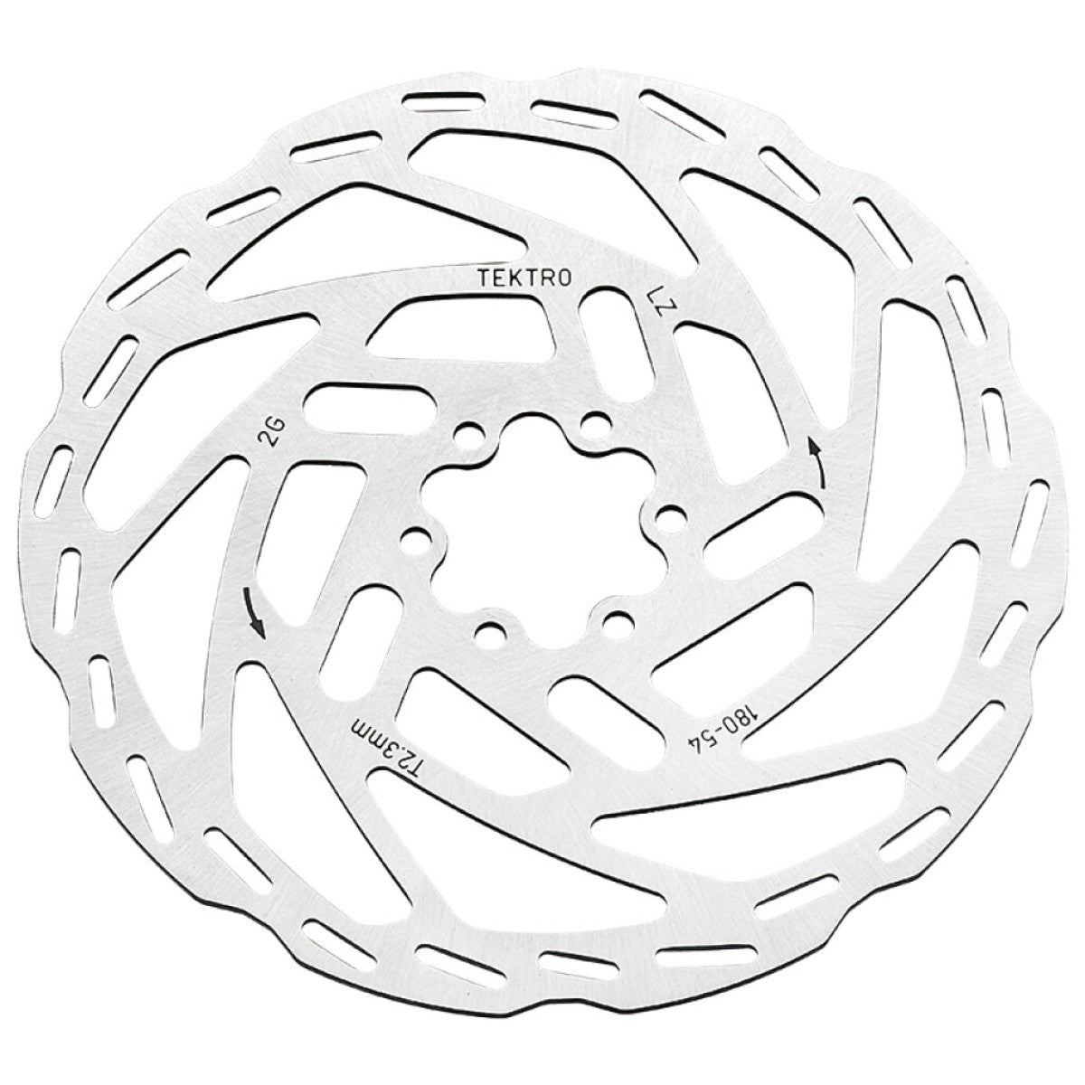 Tektro skivebremse rotor tr180-54 ø180x2,3mm, sølv