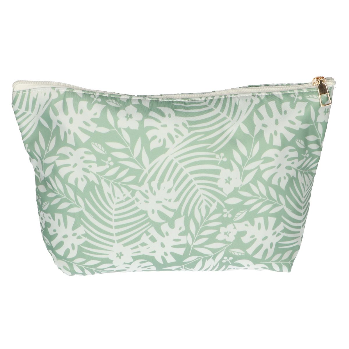 Rejsetoilettaske palmegrøn hvid 30cm x 19,5cm
