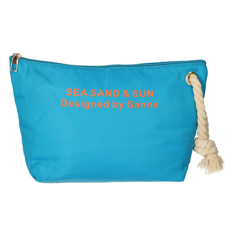 Rejsetoilettaske hav, sand solblå orange 30cm x 19,5cm