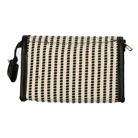 Rejsespejltaske stribe sort creme 16,5x11cm