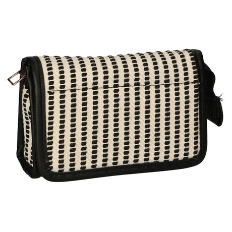 Rejsespejltaske stribe sort creme 16,5x11cm
