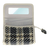 Rejsespejltaske tweed ternet 16,5x11cm
