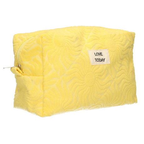 Traveller toilettas badstof sunny geel 21,5cm x 19cm