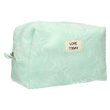 Traveller toilettas badstof sunny turquoise 21,5cm x 19cm