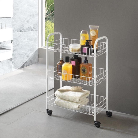 Metaltex opbevaringsvogn sienna 3 kurve 41x23x61cm hvid