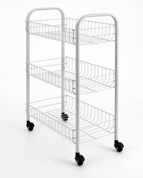 Metaltex opbevaringsvogn sienna 3 kurve 41x23x61cm hvid