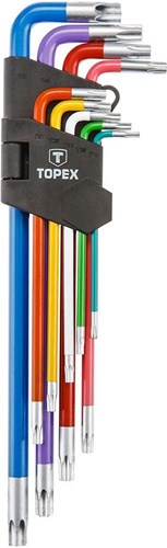 Topex tx nøglesæt torx 9 dele langt - 6479045