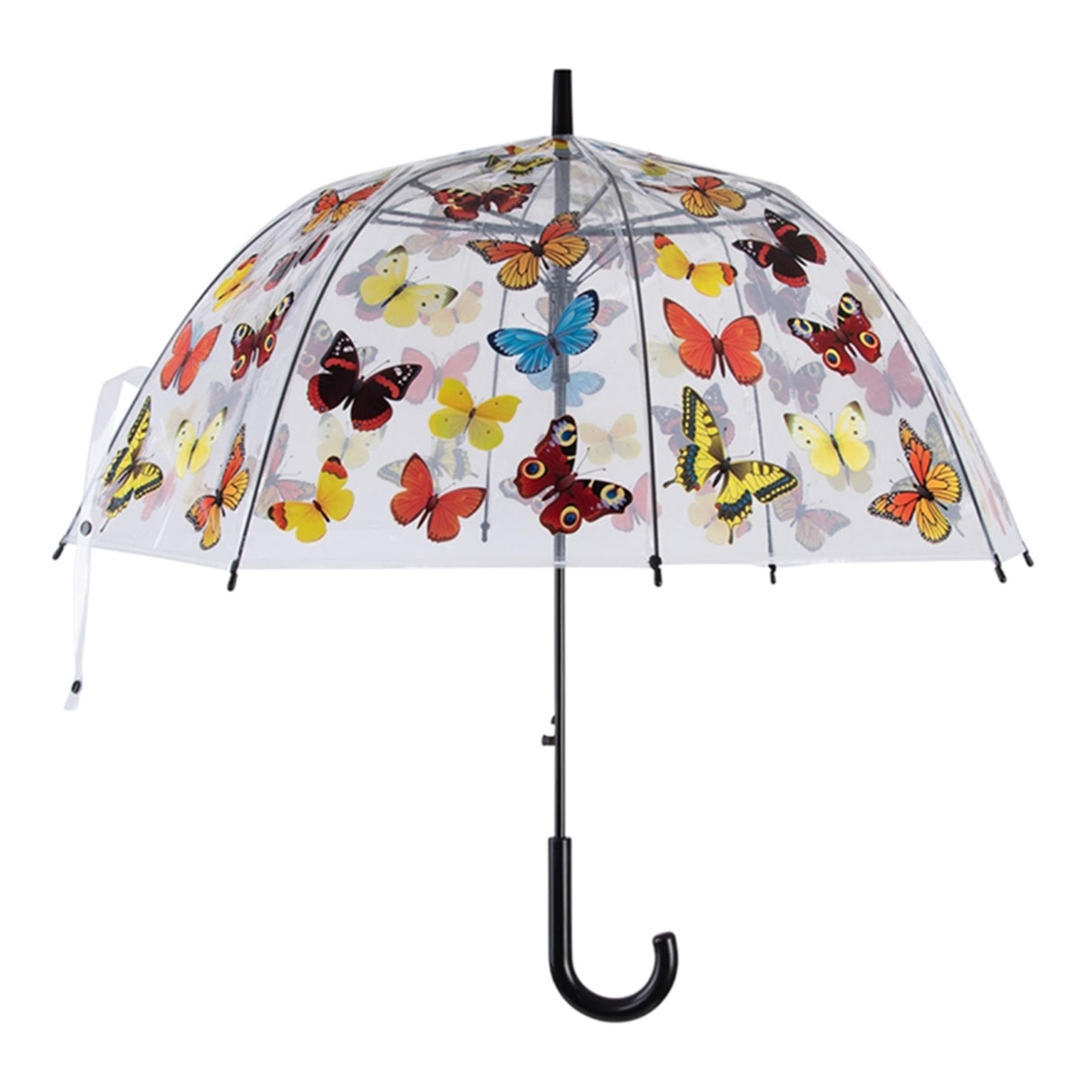 Esschert designparaply gennemsigtig med sommerfugleprint ã˜83cm