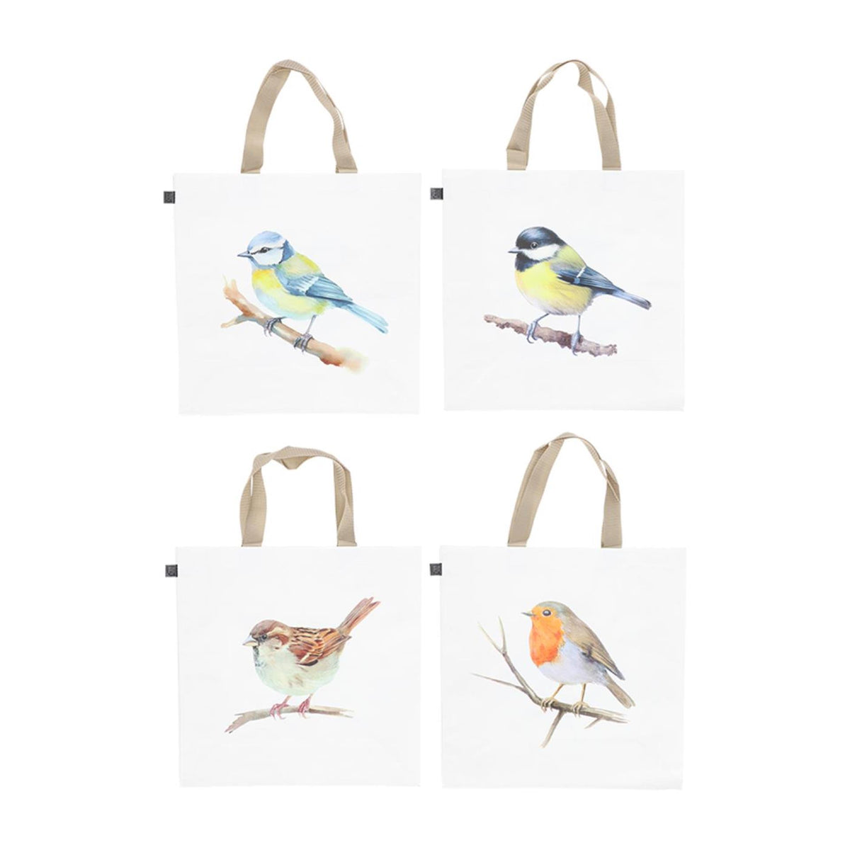Esschert design indkøbstaske akvarel fugl røv. 40x14,5x40cm s