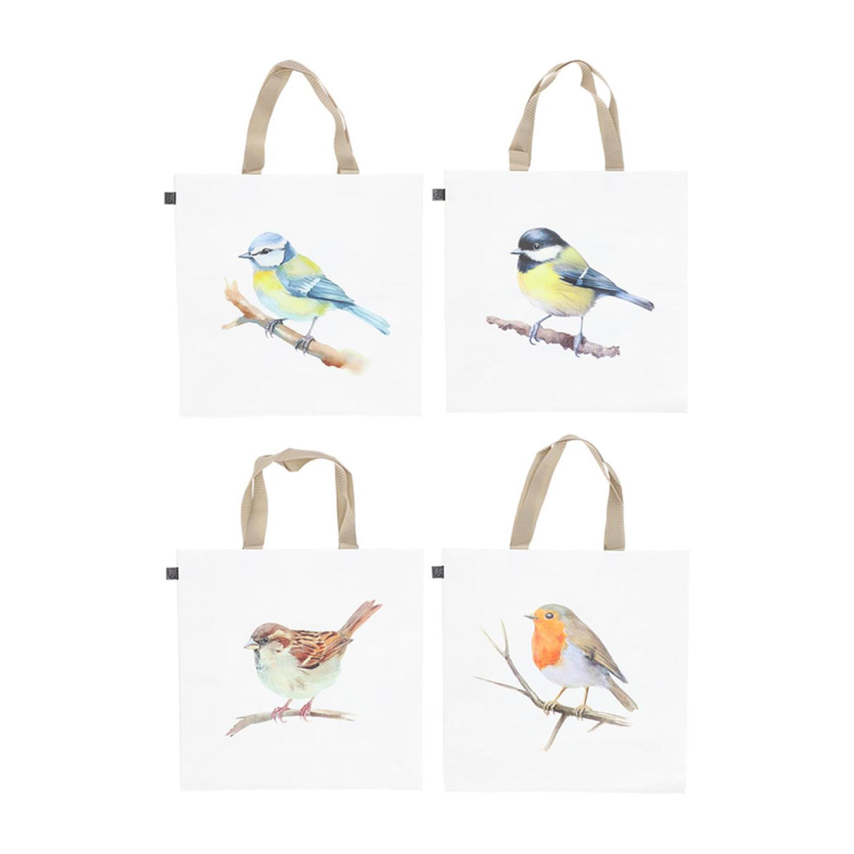 Esschert design indkøbstaske akvarel fugl røv. 40x14,5x40cm s