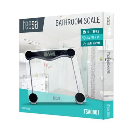 Teesa digital personlig vægt gennemsigtig op til 180 kg