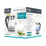 Teesa kedel glas rustfrit stål 1,7l sort