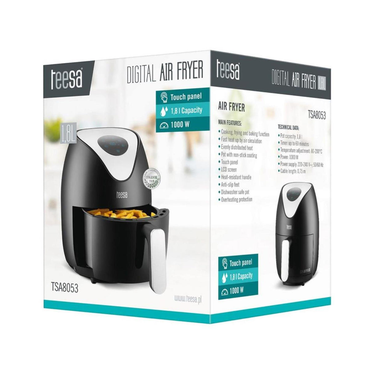 Teesa digital airfryer 1,8l