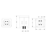 USB B enkelt stik 180°
