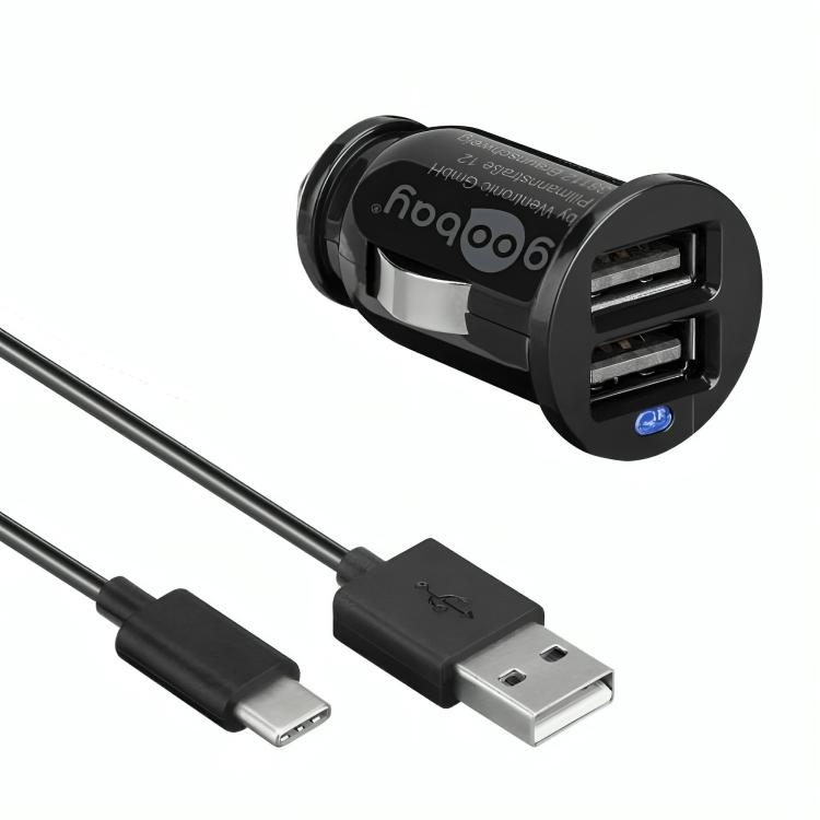 USB-A biloplader + USB-A til C kabel