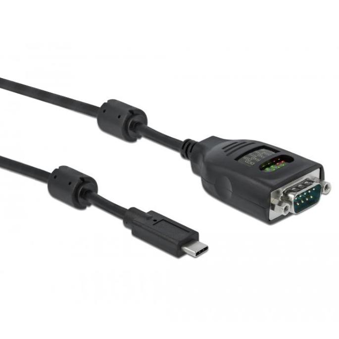USB C til seriel DB9 adapter med RS232 tester