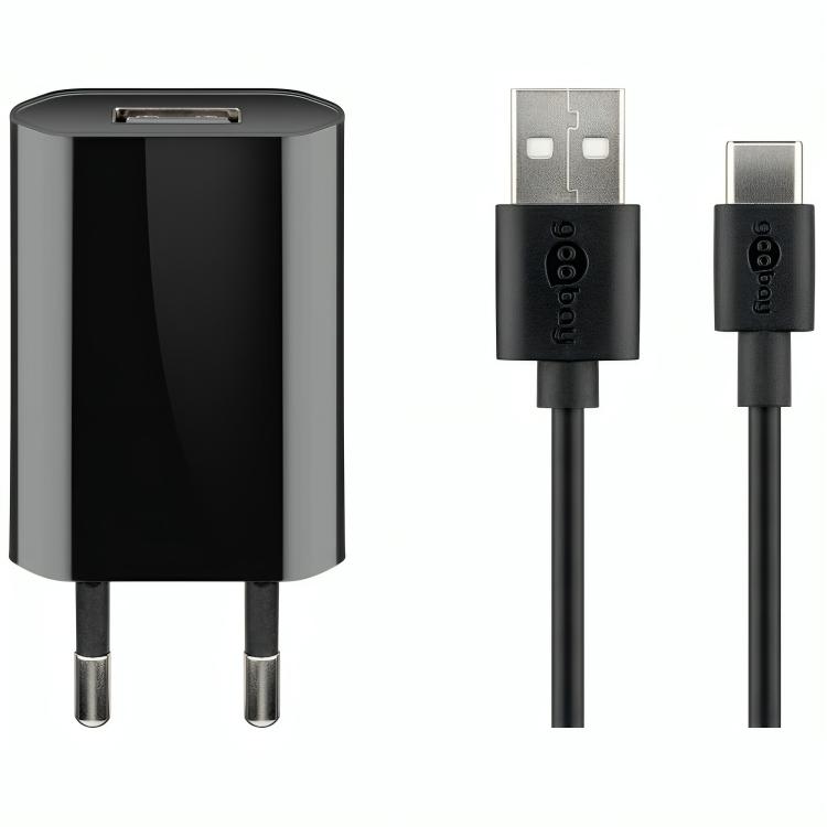 USB-A oplader + USB-A til C kabel
