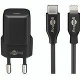 USB-C oplader + USB lightning kabel