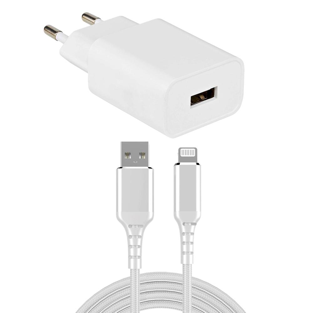 USB-A oplader + lightning kabel