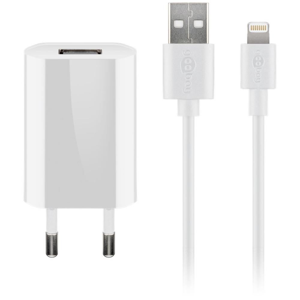 USB-A oplader + lightning kabel