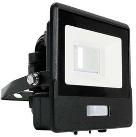 V-tac LED byggelampe | 10w | 3000k | ip65 | med sensor | krop sort - 9335200