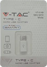 V-tac USB-C til mikro USB-adapter hvid - 9520110
