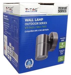 V-tac væglampe i rustfrit stål | 1xgu10 | ip44 | 8,5 cm høj - 5086000