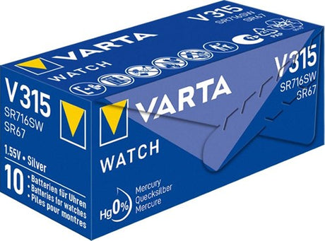 Varta 315 SR67 10 stk i æske