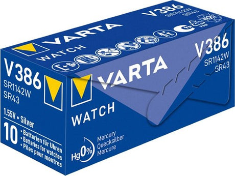 Varta 386 SR42 10 stk i æske